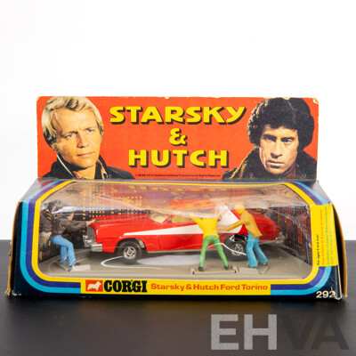 Vintage Corgi Diecast Ford Torino, Starsky and Hutch Set in Original Box