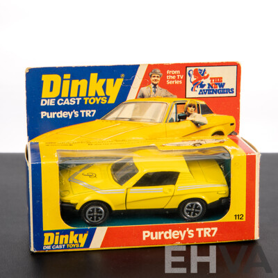 Vintage Dinky Toys Diecast Triumph TR7, The New Avengers, Purdeys TR7 with Original Box