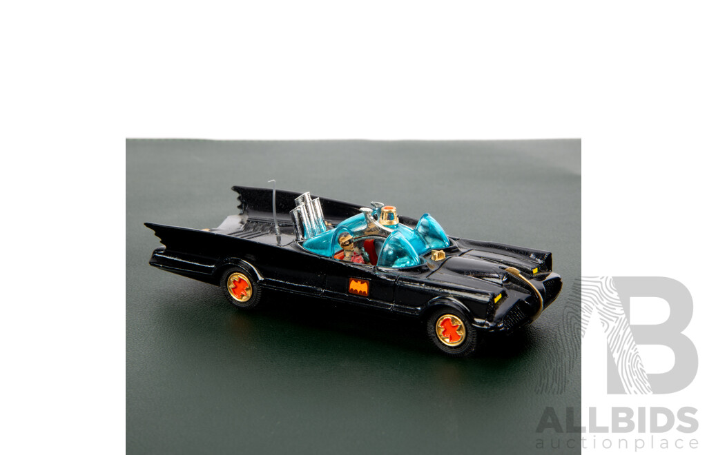 Vintage 1966 Corgi Toys No. 267 Die-Cast Batmobile with Batman and Robin
