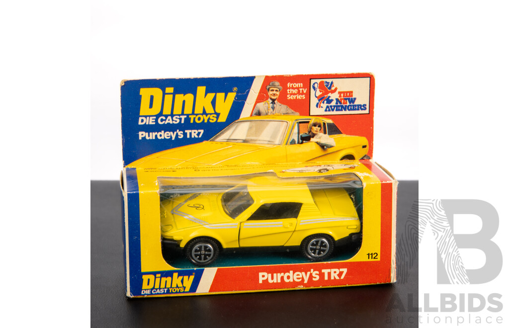 Vintage Dinky Toys Diecast Triumph TR7, The New Avengers, Purdeys TR7 with Original Box