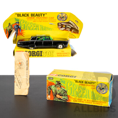 Vintage Corgi Toys No. 268 Die-Cast 1966 Chrysler Imperial Crown, Green Hornet 'Black Beauty' with Original Box