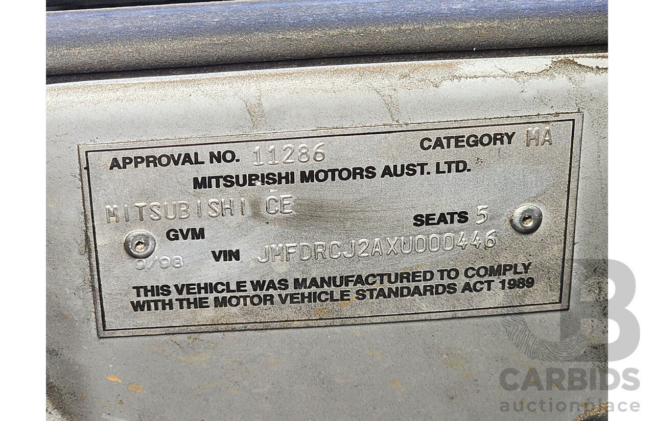 9/1998 Mitsubishi Lancer GLi CE 2d Coupe Silver 1.5L