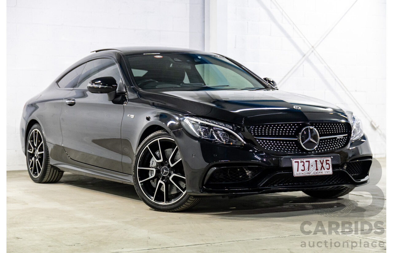 07/2017 Mercedes-Benz C43 AMG (AWD) 205 MY17.5 2d Coupe Obsidian Black Metallic Turbo V6 3.0L
