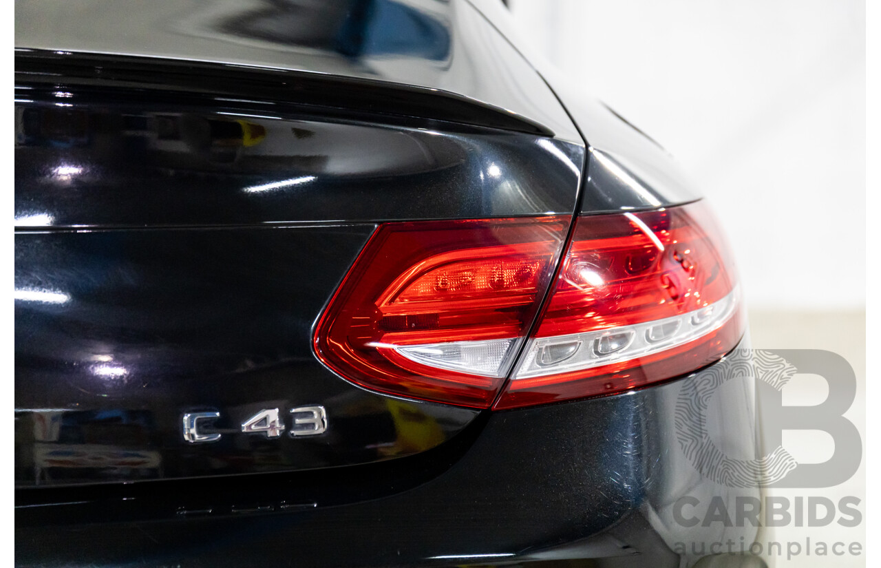 07/2017 Mercedes-Benz C43 AMG (AWD) 205 MY17.5 2d Coupe Obsidian Black Metallic Turbo V6 3.0L