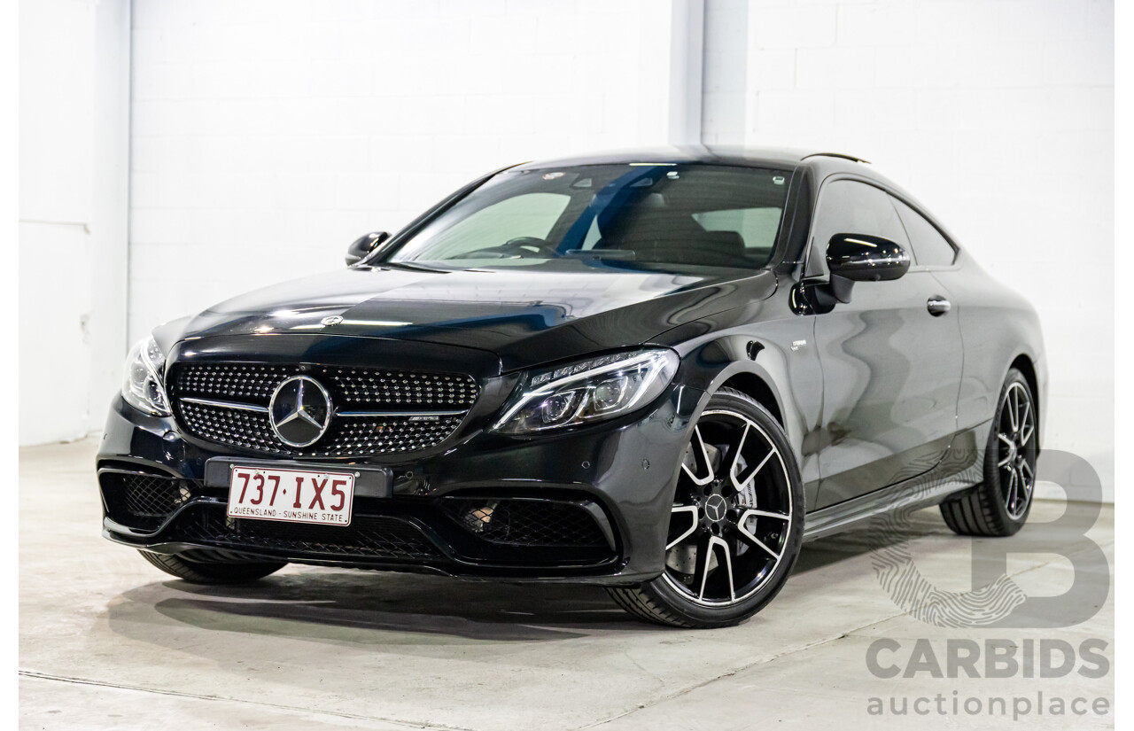 07/2017 Mercedes-Benz C43 AMG (AWD) 205 MY17.5 2d Coupe Obsidian Black Metallic Turbo V6 3.0L