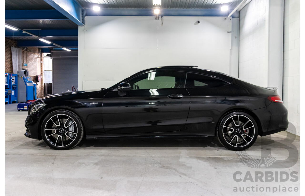 07/2017 Mercedes-Benz C43 AMG (AWD) 205 MY17.5 2d Coupe Obsidian Black Metallic Turbo V6 3.0L