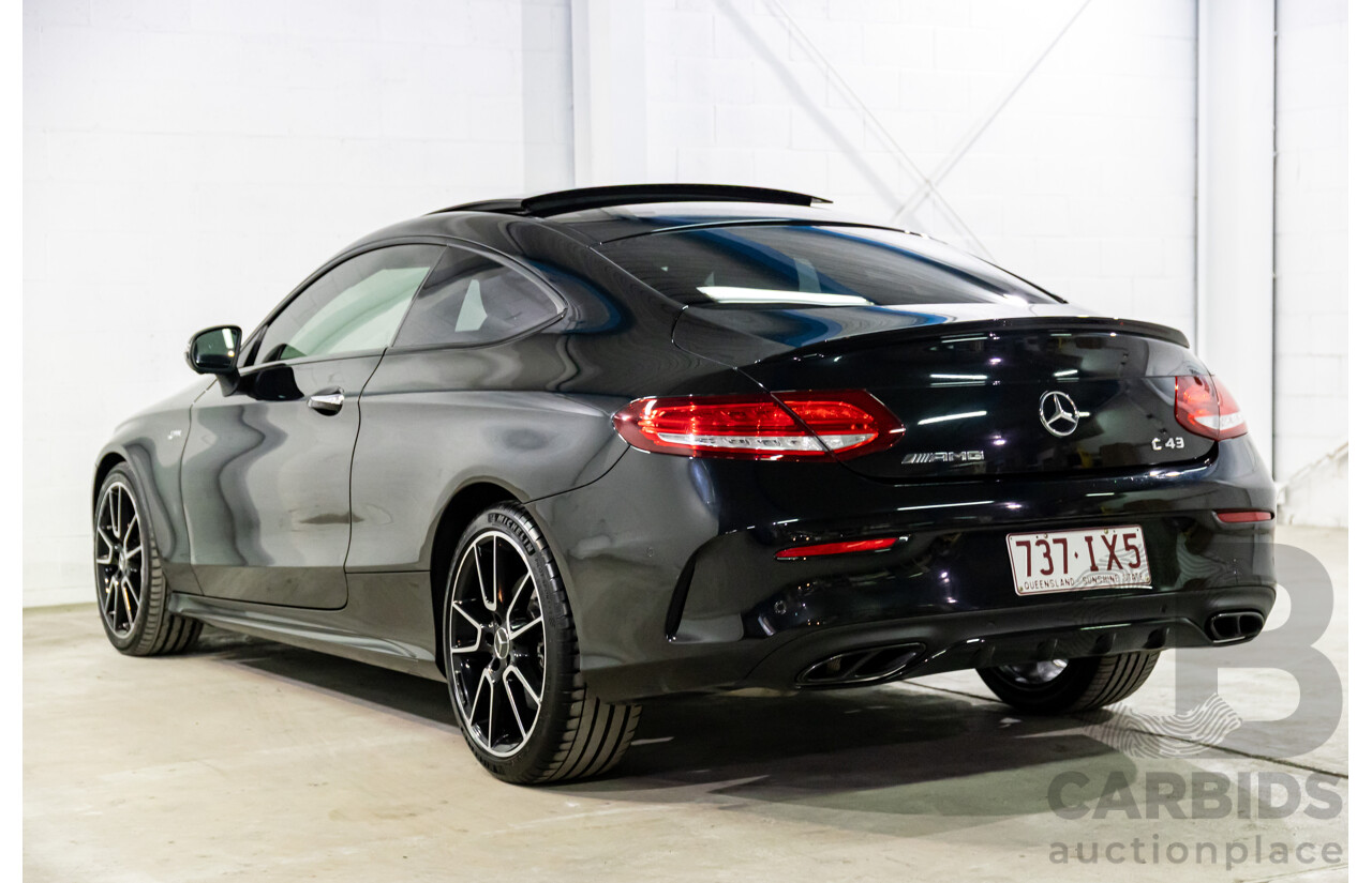 07/2017 Mercedes-Benz C43 AMG (AWD) 205 MY17.5 2d Coupe Obsidian Black Metallic Turbo V6 3.0L