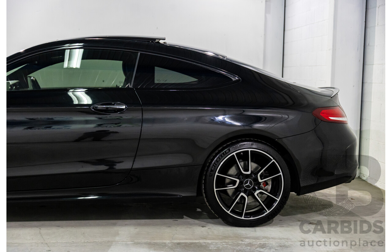 07/2017 Mercedes-Benz C43 AMG (AWD) 205 MY17.5 2d Coupe Obsidian Black Metallic Turbo V6 3.0L