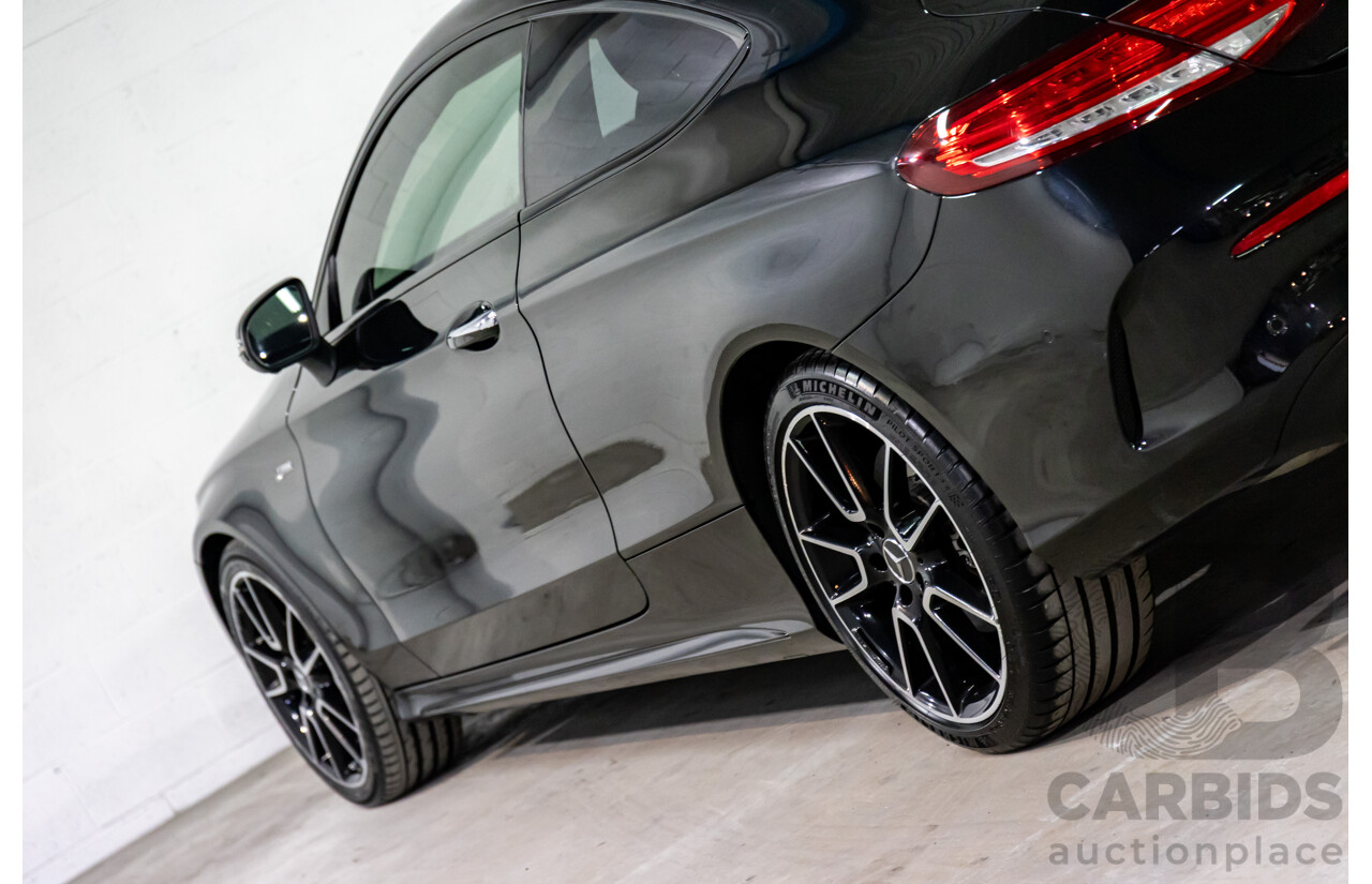 07/2017 Mercedes-Benz C43 AMG (AWD) 205 MY17.5 2d Coupe Obsidian Black Metallic Turbo V6 3.0L