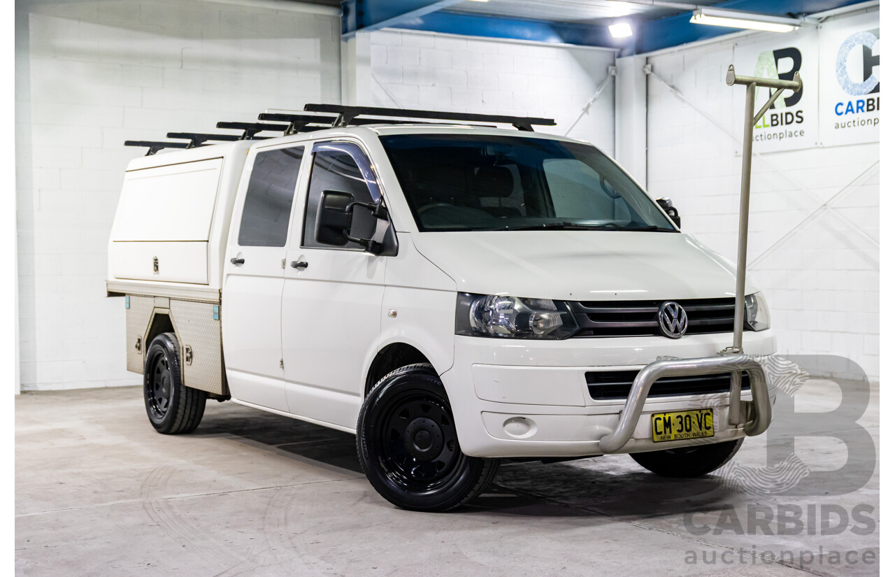 1/2014 Volkswagen Transporter TDI 400 LWB T5 MY14 Dual C/Chas Candy White Turbo Diesel 2.0L