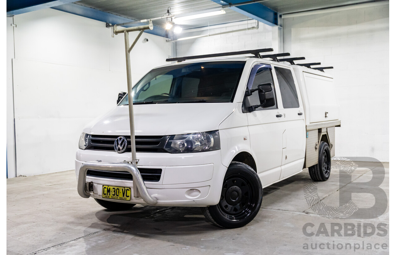 1/2014 Volkswagen Transporter TDI 400 LWB T5 MY14 Dual C/Chas Candy White Turbo Diesel 2.0L