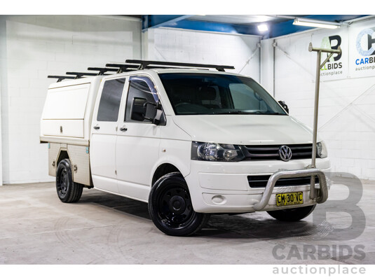 1/2014 Volkswagen Transporter TDI 400 LWB T5 MY14 Dual C/Chas Candy White Turbo Diesel 2.0L