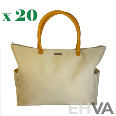 SOUTH BOUND Sunsets Beach Shopper Bag - SB5501 Taupe - Lot of 20  - Estimated Total RRP $798.00