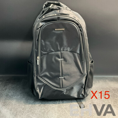 SOUTHBOUND Executive Laptop Backpack - SB-6601 Black - Lot of 15 - Estimated Total RRP $975.00