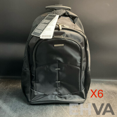 SOUTHBOUND Executive Wheeled Backpack - SB6801 Black - Lot of 6 - Estimated Total RRP $715.00
