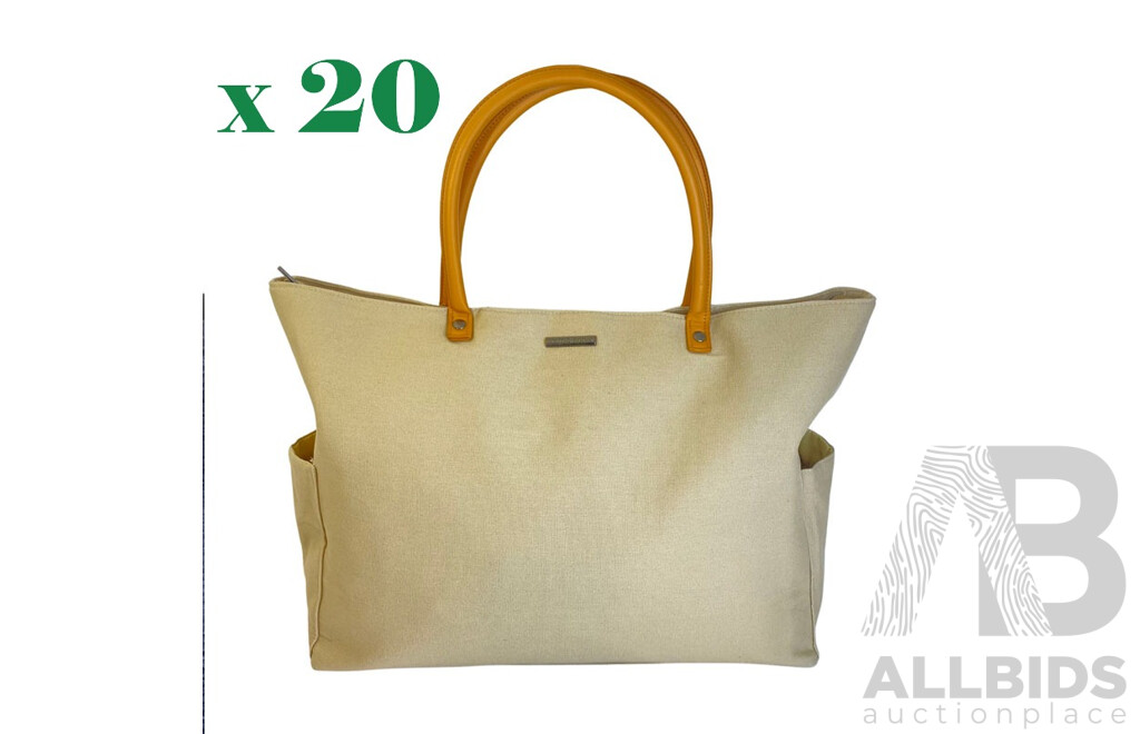 SOUTH BOUND Sunsets Beach Shopper Bag - SB5501 Taupe - Lot of 20  - Estimated Total RRP $798.00