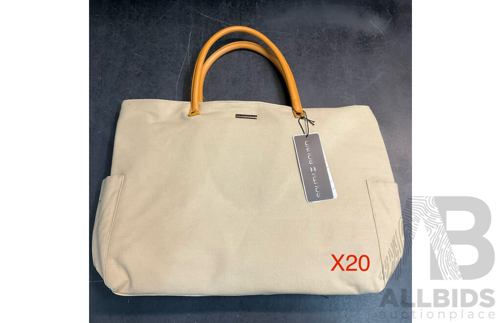 SOUTH BOUND Sunsets Beach Shopper Bag - SB5501 Taupe - Lot of 20  - Estimated Total RRP $798.00