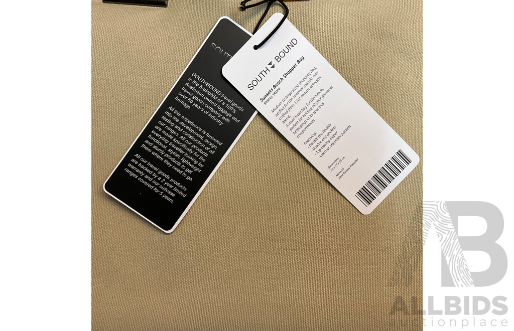 SOUTH BOUND Sunsets Beach Shopper Bag - SB5501 Taupe - Lot of 20  - Estimated Total RRP $798.00