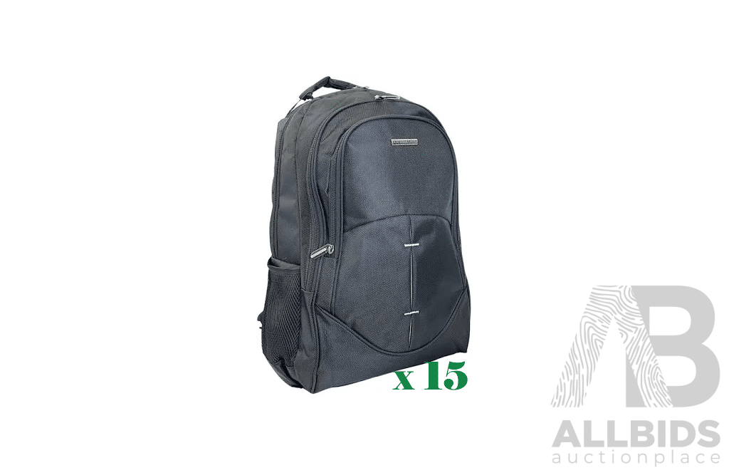 SOUTHBOUND Executive Laptop Backpack - SB-6601 Black - Lot of 15 - Estimated Total RRP $975.00
