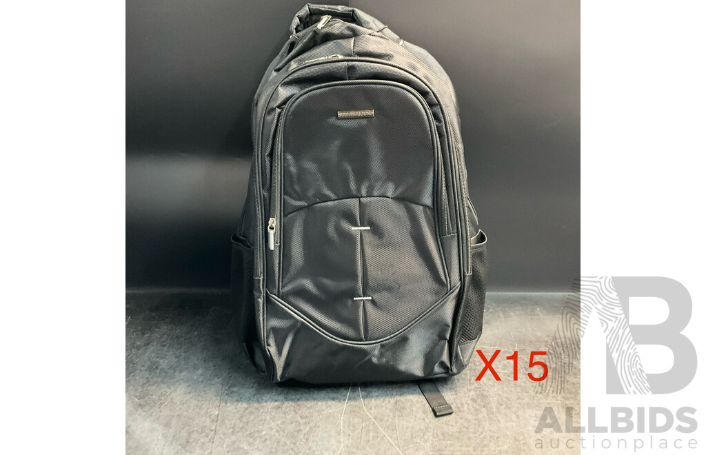 SOUTHBOUND Executive Laptop Backpack - SB-6601 Black - Lot of 15 - Estimated Total RRP $975.00