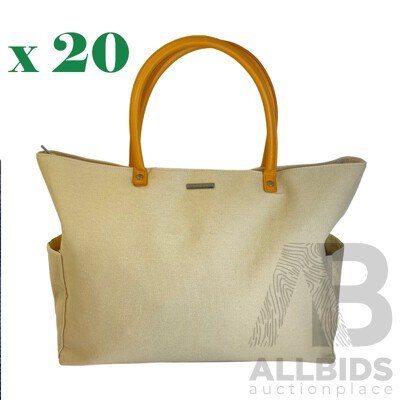 SOUTH BOUND Sunsets Beach Shopper Bag - SB5501 Taupe - Lot of 20  - Estimated Total RRP $798.00