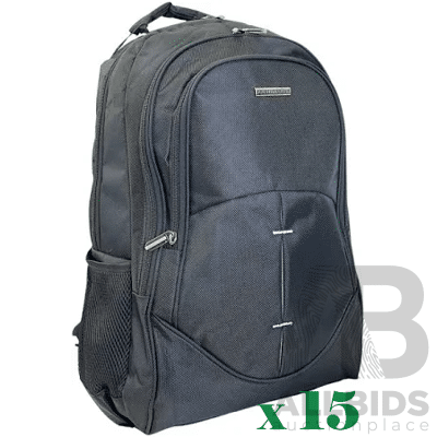 SOUTHBOUND Executive Laptop Backpack - SB-6601 Black - Lot of 15 - Estimated Total RRP $975.00