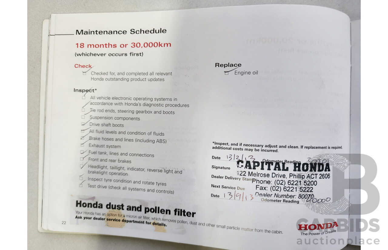 6/2011 Honda CRV (4x4) MY10 4d Wagon Black 2.4L