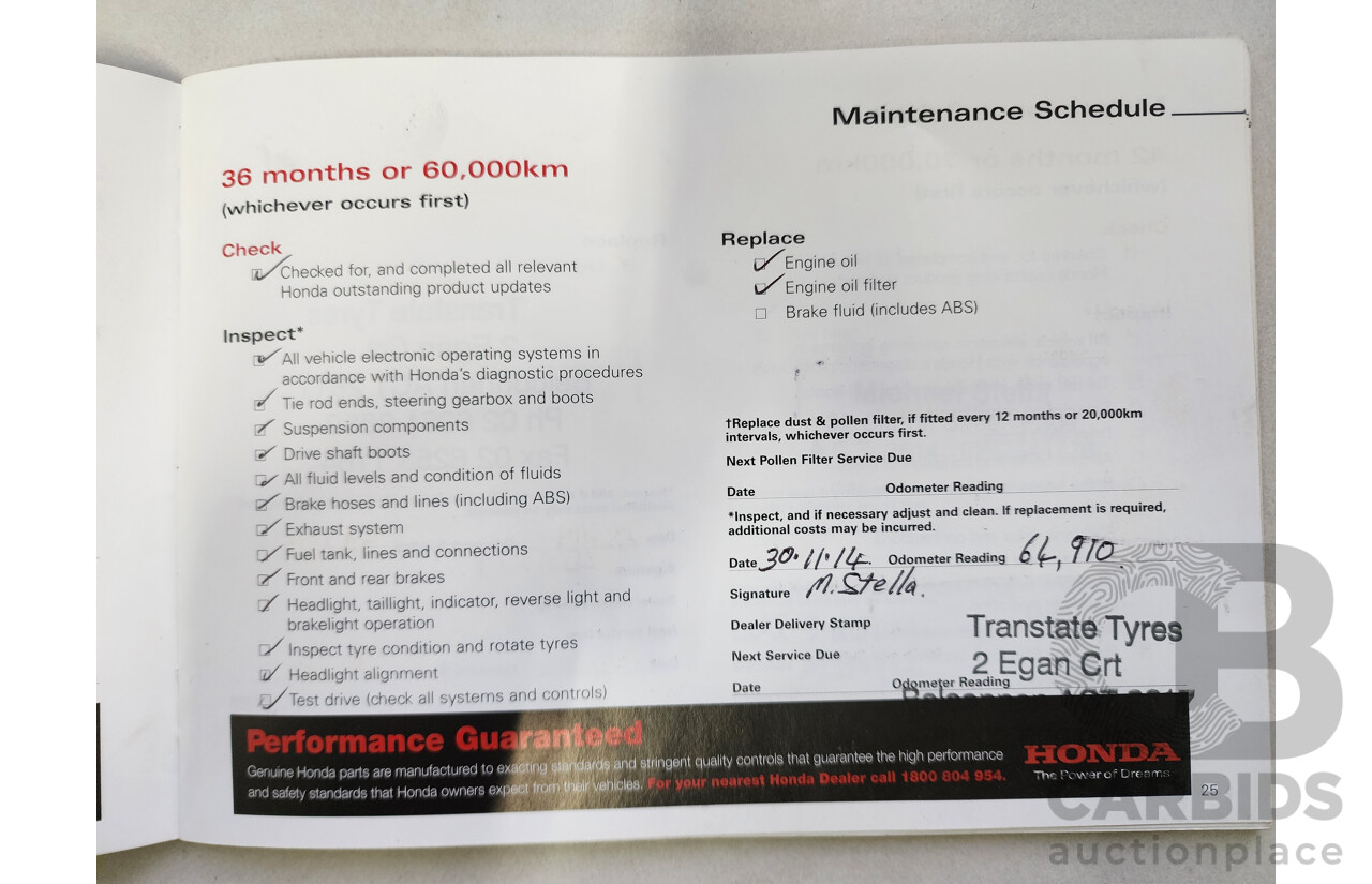 6/2011 Honda CRV (4x4) MY10 4d Wagon Black 2.4L