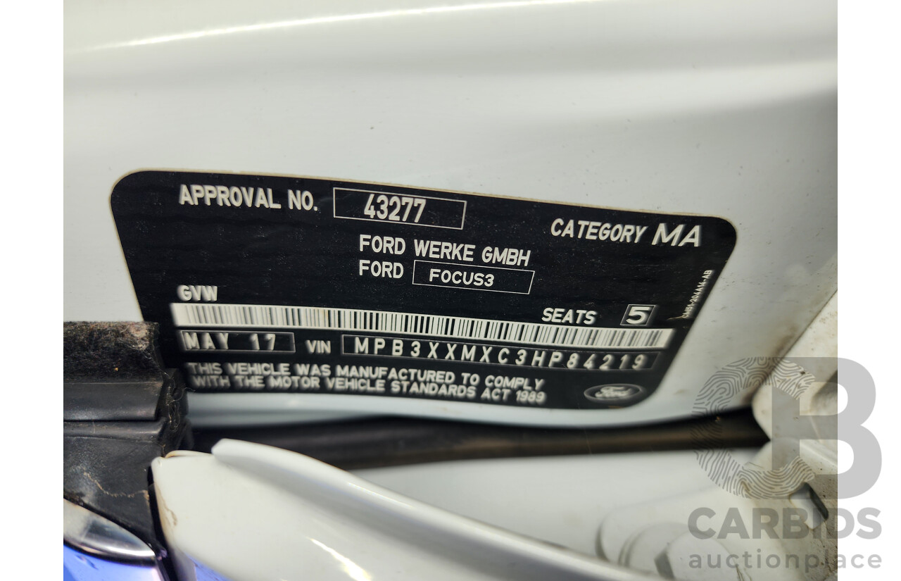 5/2017 Ford Focus Sport LZ 5d Hatchback White 1.5L
