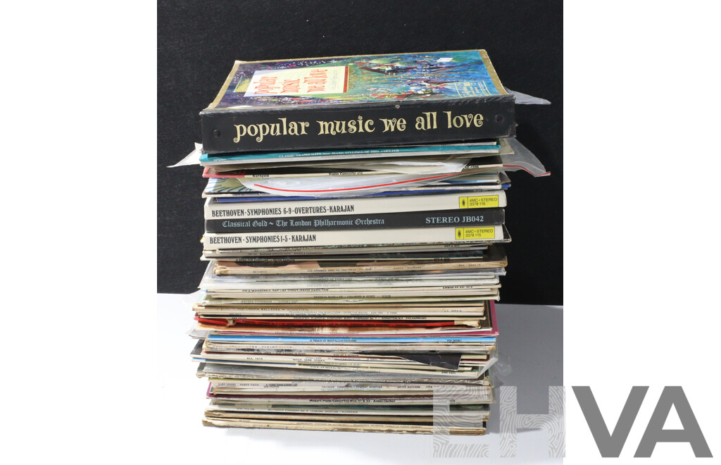 Large Collection Vintage Vinyl LPs of Mixed Styles and Genres