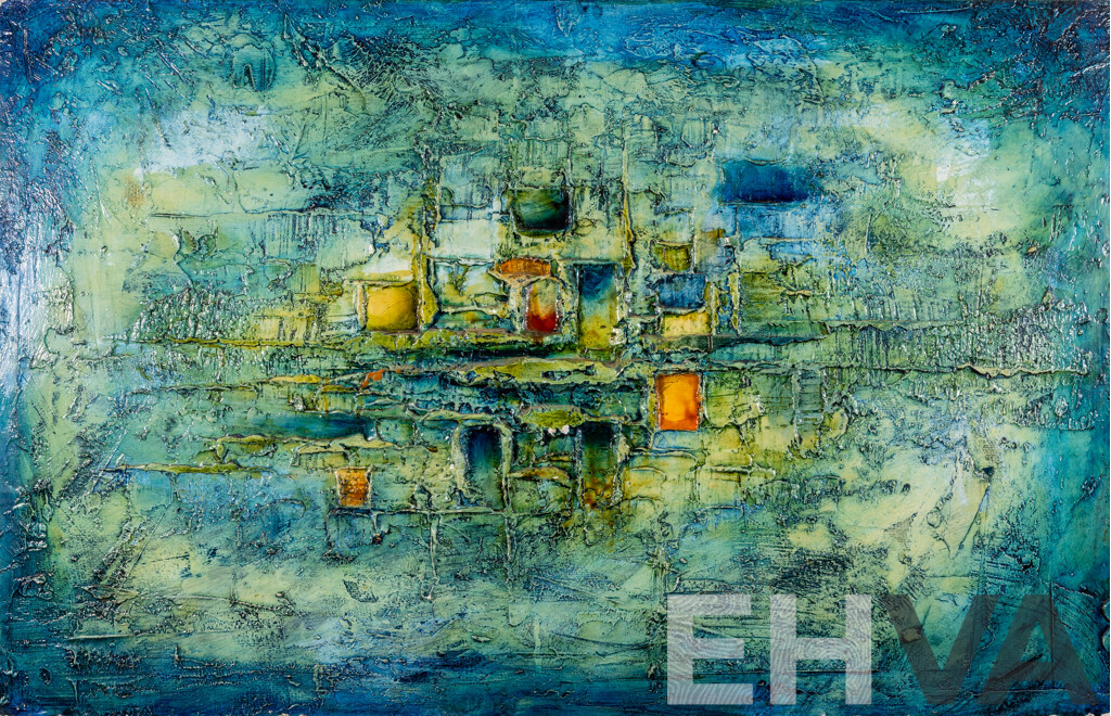 Maynard Waters, (20th Century, Australian, 1936-), Neutropia, Original Mid Century Mixed Media Oil and Plaster, 91 X 42 Cm (frame)