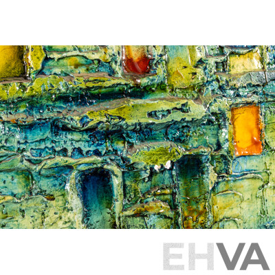 Maynard Waters, (20th Century, Australian, 1936-), Neutropia, Original Mid Century Mixed Media Oil and Plaster, 91 X 42 Cm (frame)