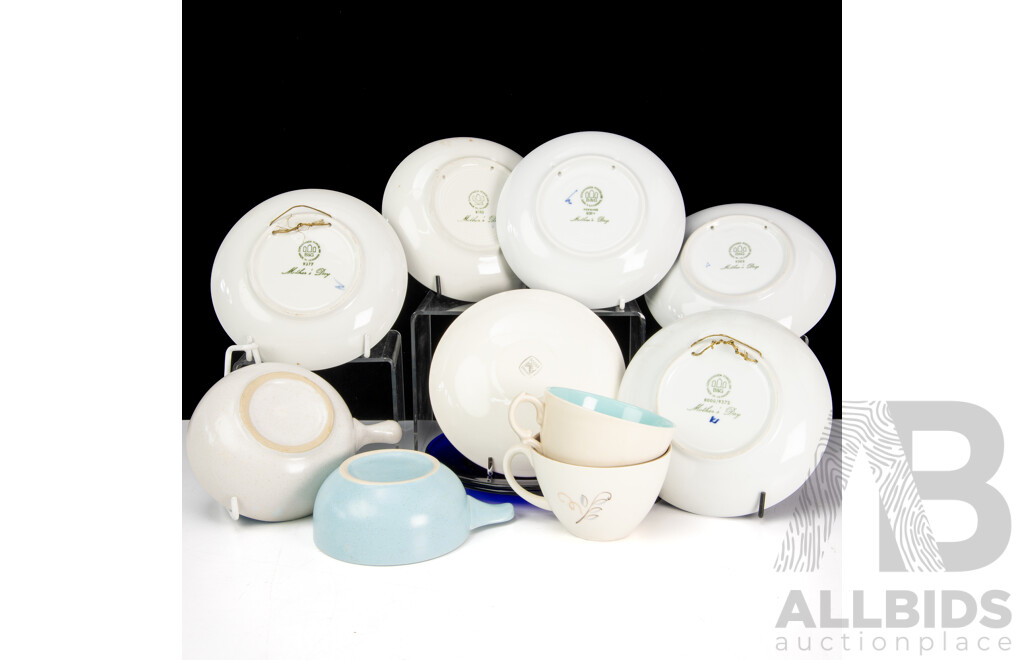 Collection Mid Century Items Comprising Five Bing & Grondahl Display Plates, Poole Duo and More