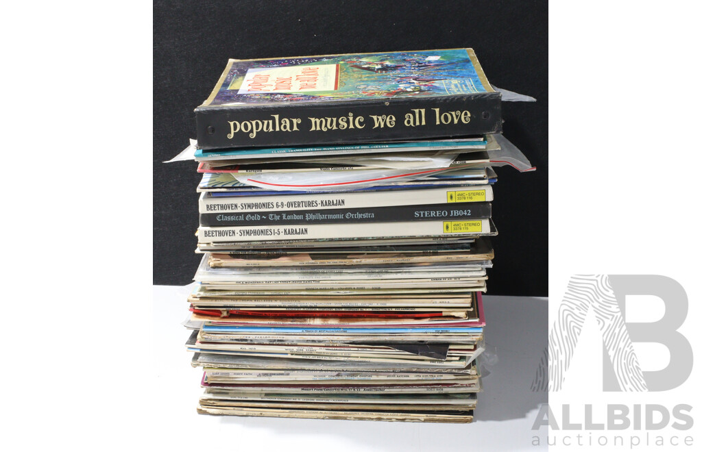 Large Collection Vintage Vinyl LPs of Mixed Styles and Genres