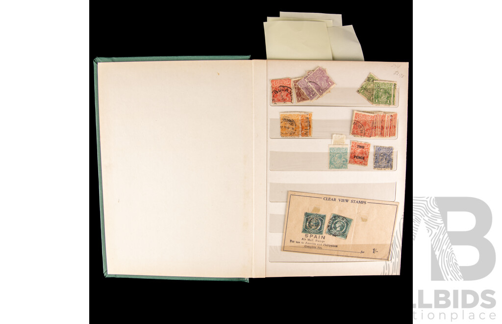 Album of Australian Predecimal, Early Decimal Stamps Including Colonial NSW, VIC, QLD, KGV Perfin, Overprint, Mint Blocks of Churchill, QE2, Christmas 1964, Birds, Bansia