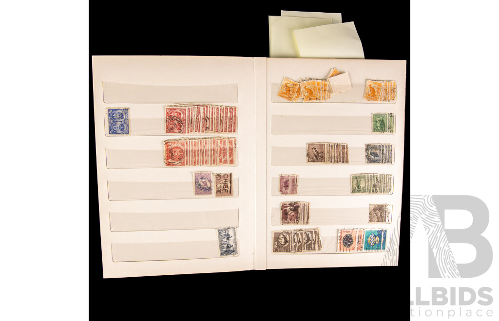Album of Australian Predecimal, Early Decimal Stamps Including Colonial NSW, VIC, QLD, KGV Perfin, Overprint, Mint Blocks of Churchill, QE2, Christmas 1964, Birds, Bansia
