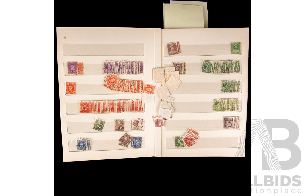 Album of Australian Predecimal, Early Decimal Stamps Including Colonial NSW, VIC, QLD, KGV Perfin, Overprint, Mint Blocks of Churchill, QE2, Christmas 1964, Birds, Bansia