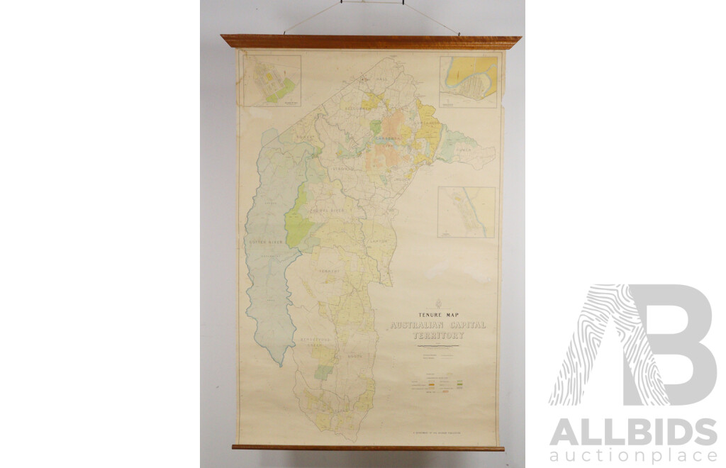 Vintage Canvas Tenure Map of Australian Capital Territory