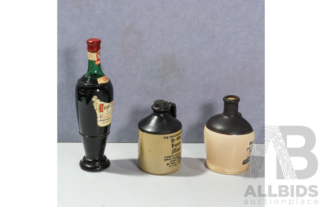 Collection Three Bottles Vintage Alcohol
