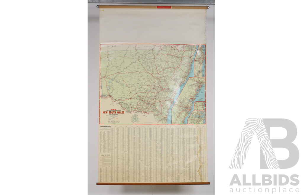 Vintage Canvas UBD Detailed Reference Map of New South Wales