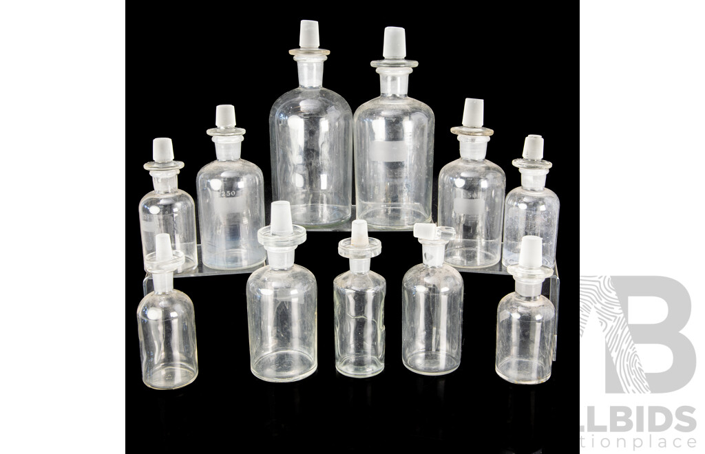 Collection Chemists Apothecary Bottles with Stoppers