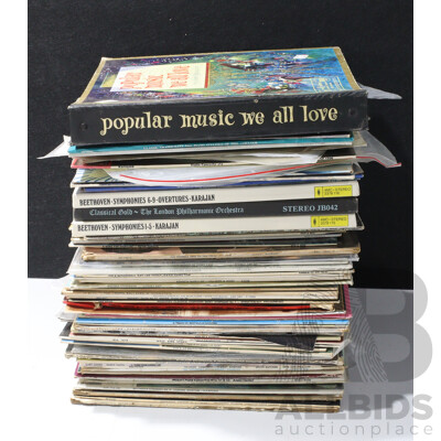 Large Collection Vintage Vinyl LPs of Mixed Styles and Genres