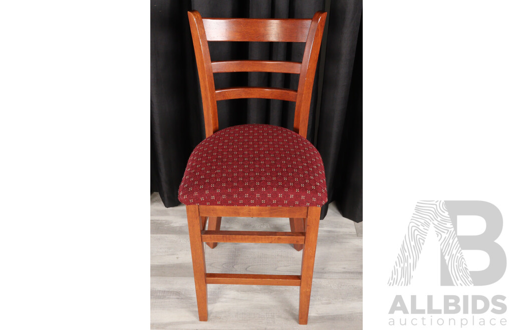 Set of Three Modern Timber Ladder Back Barstools