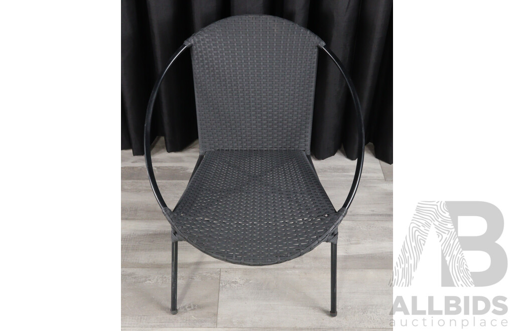 Pair of Modern Metal Framed Saucer Chairs by GardenLine