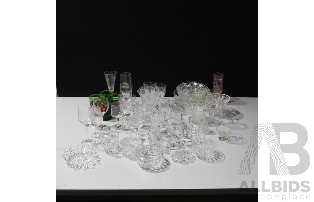 Large Collection Stemware, Crystal and Cut Glass