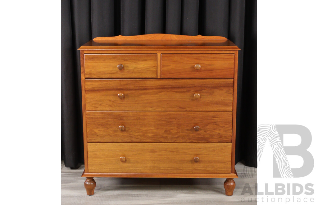 Tasmanian Blackwood Chest of Five Drawers by Lifestyle Furniture
