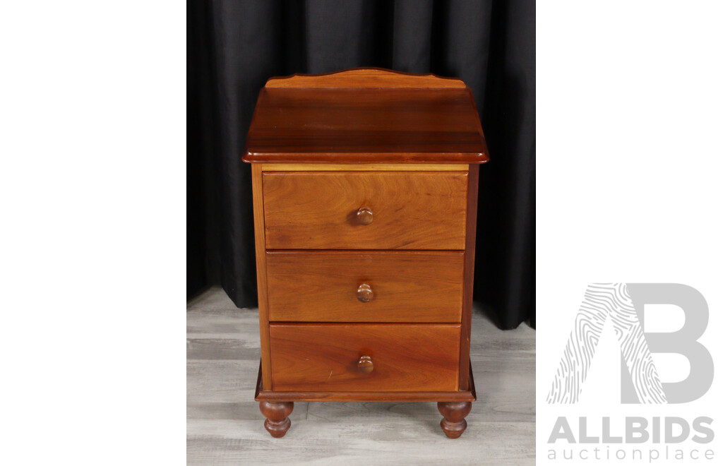Pair of Tasmanian Blackwood Three Drawer Bedside Chests by Lifestyle Furniture