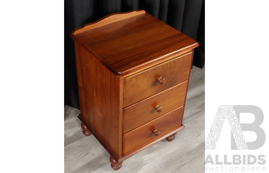 Pair of Tasmanian Blackwood Three Drawer Bedside Chests by Lifestyle Furniture