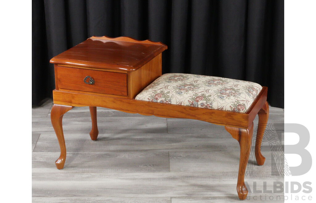 Tasmanian Blackwood Telephone Table with Upholstered Seat by Lifestyle Furniture