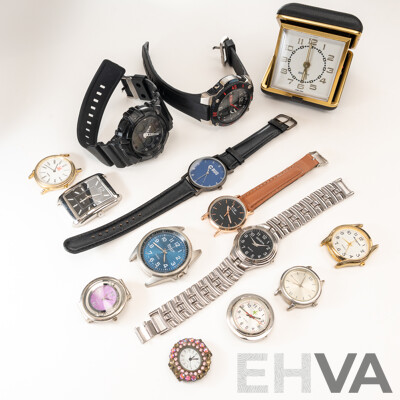 Mambo Watch, Equity Hong Kong Travel Clock & Assortment of Other Watches in Various Condition